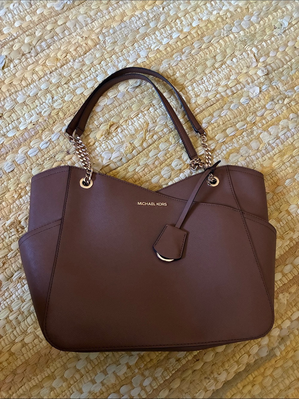 Michael Kors Chocolate Brown Saffiano Leather Tote Bag